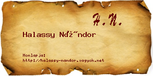 Halassy Nándor névjegykártya