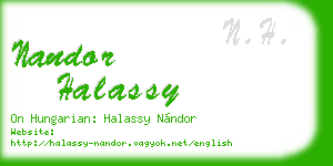 nandor halassy business card